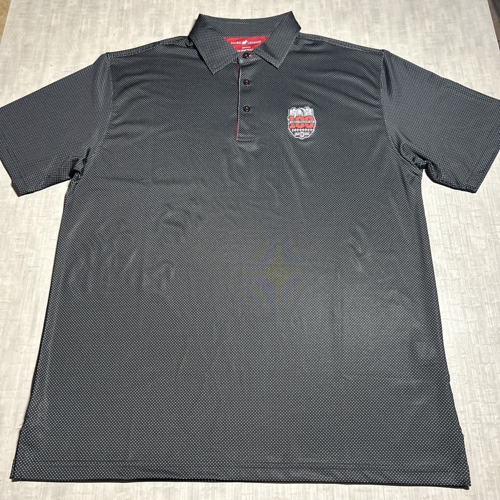 Horn Legend Ohio State 100 Performance Polo Men's Medium Bamboo Charcoal Golf